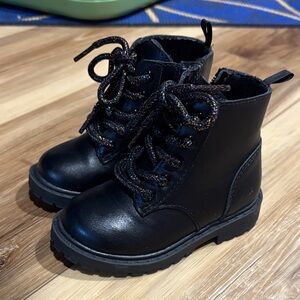 Black combat boots